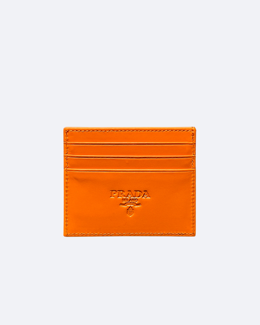 Prada - Logo Plate Cardholder - Orange
