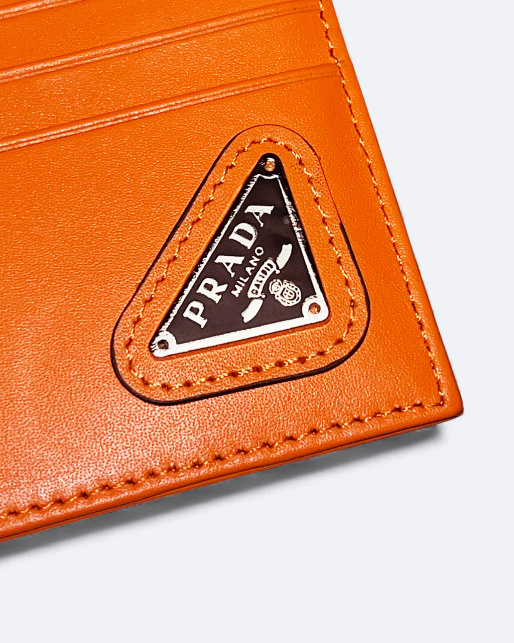 Prada - Logo Plate Cardholder - Orange