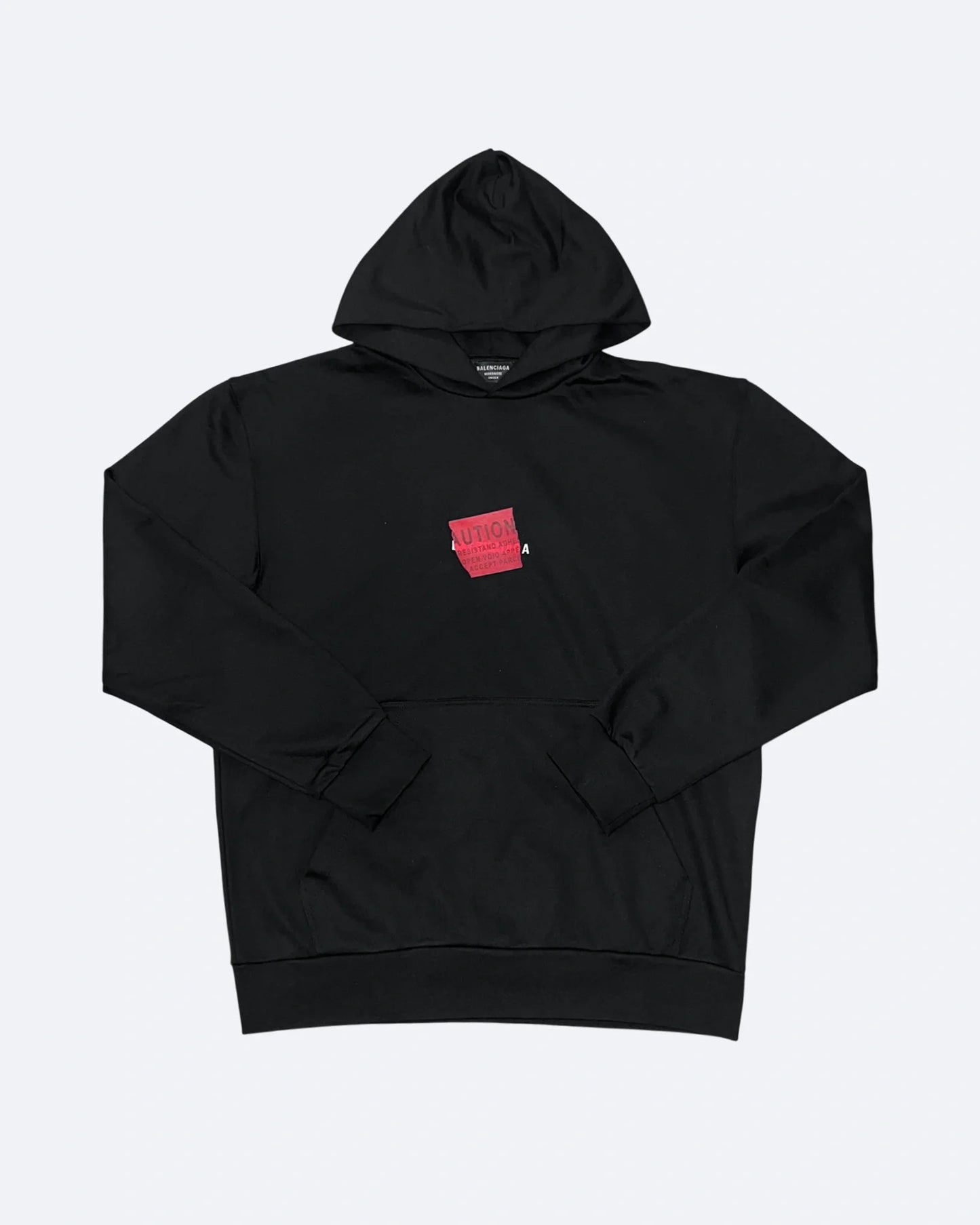 Balenciaga - Red Taped Logo Hoodie - Black