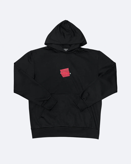 Balenciaga - Red Taped Logo Hoodie - Black