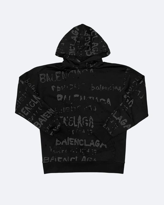 Balenciaga - Shadow Script Hoodie - Black