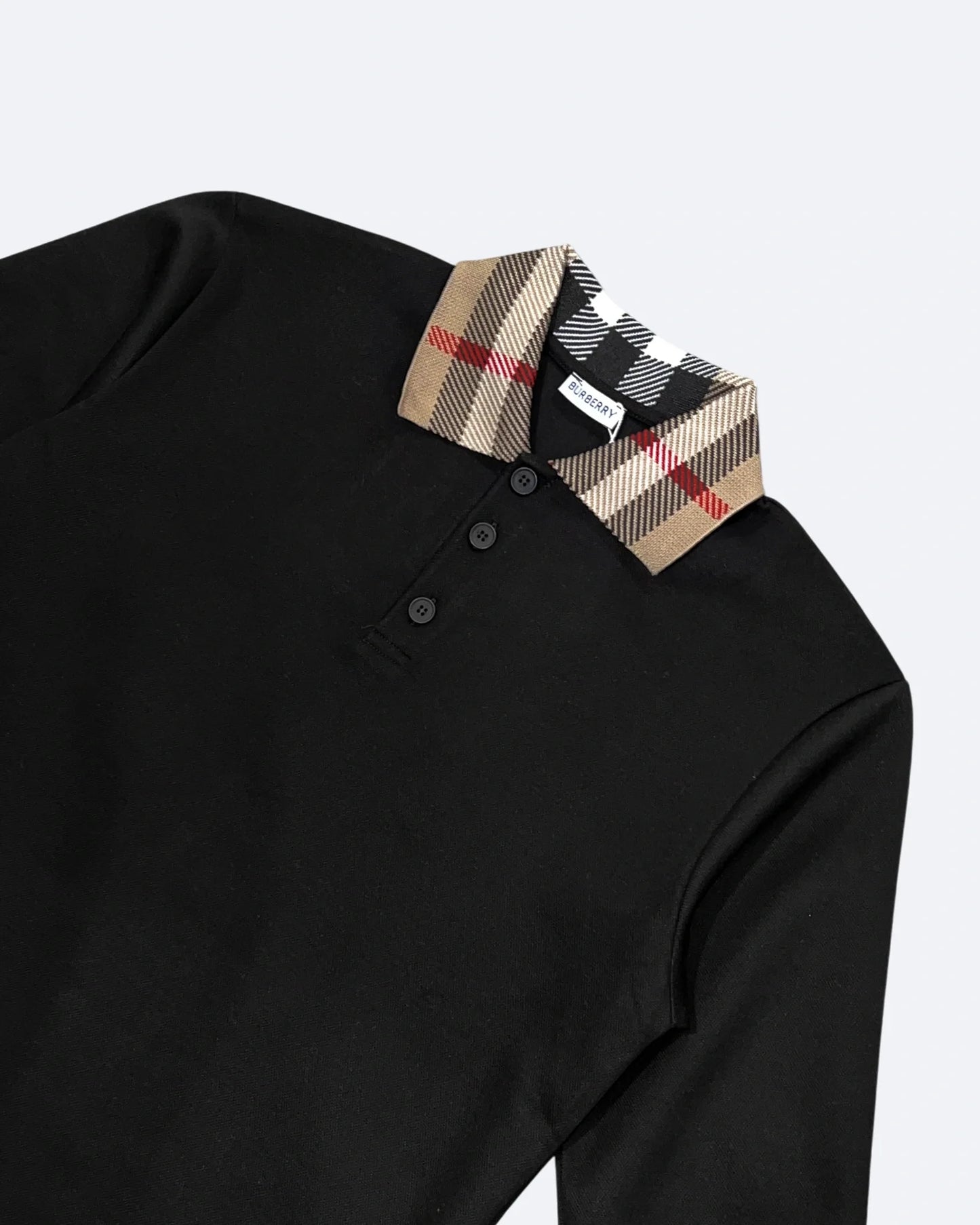 Burberry - Long-Sleeve Polo Shirt - Black