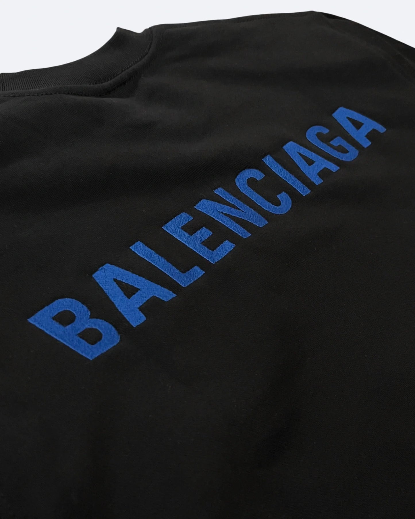 Balenciaga - Blue Logo Embroidery Sweatshirt - Black