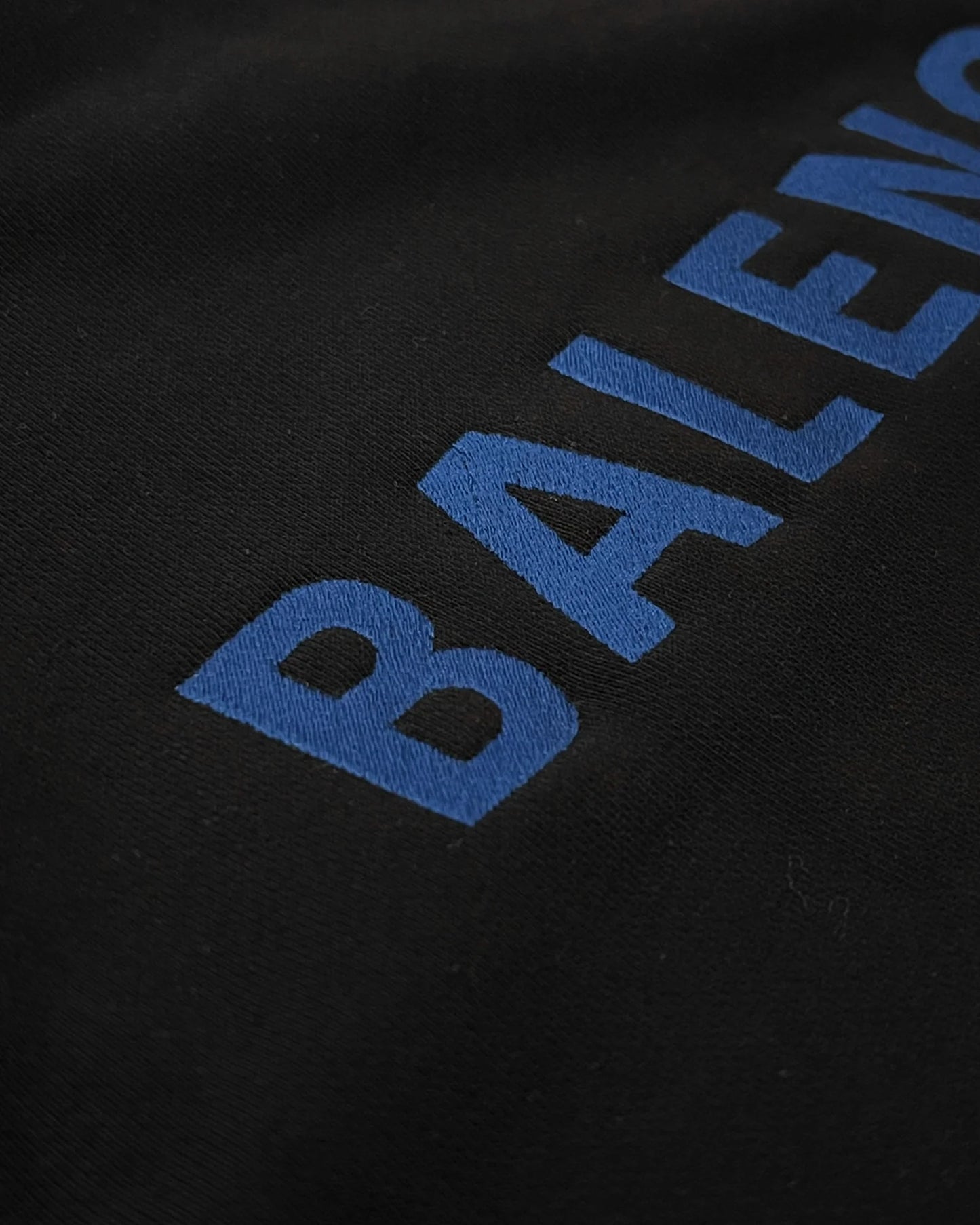 Balenciaga - Blue Logo Embroidery Sweatshirt - Black