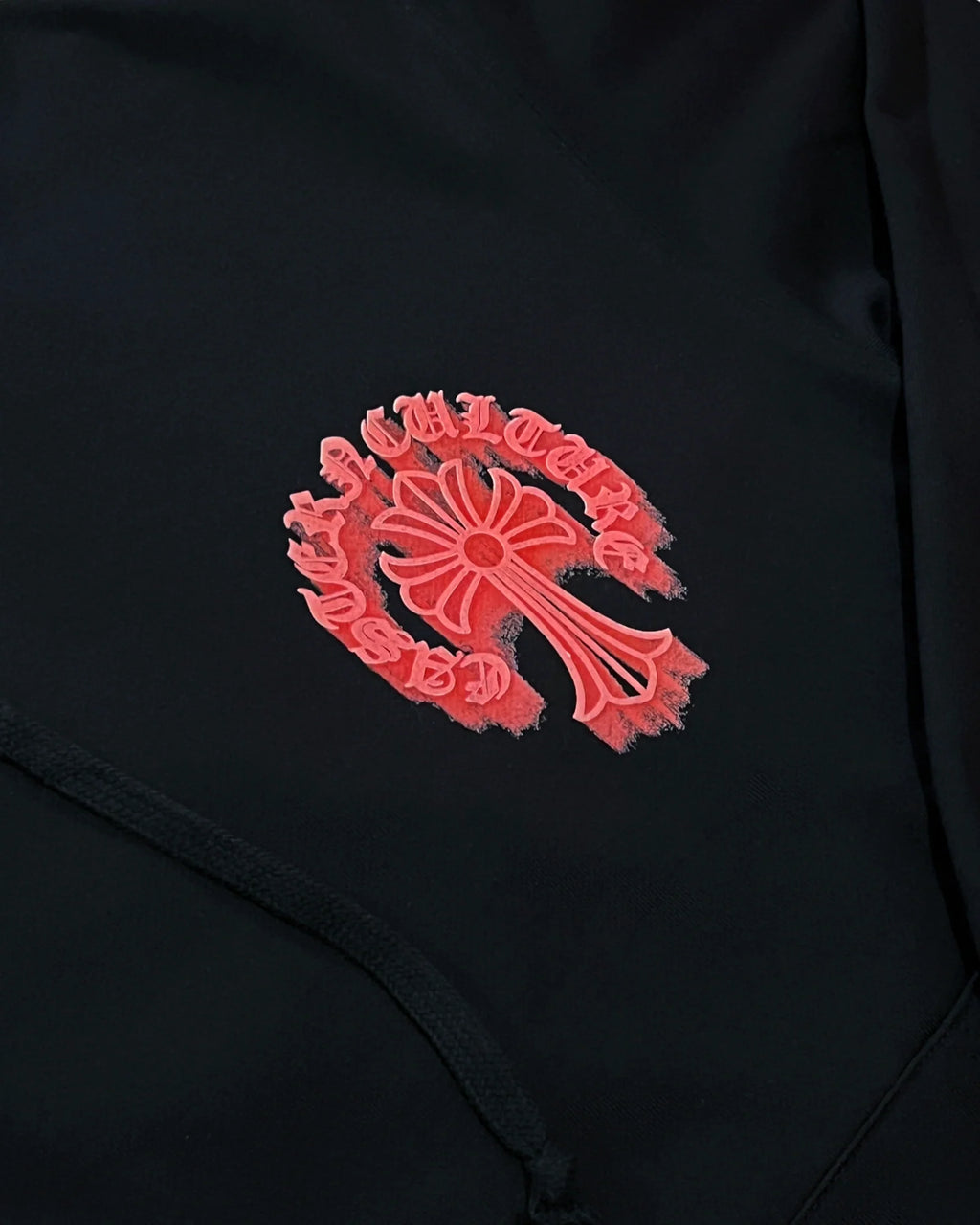 Chrome Hearts - Traced Logo Red Hoodie - Black