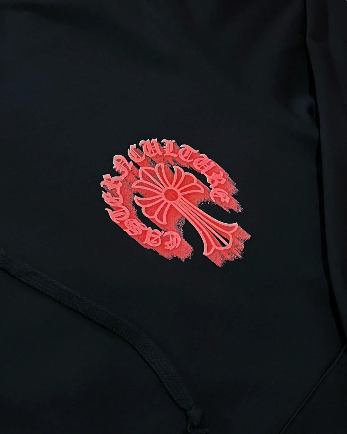 Chrome Hearts - Traced Logo Red Hoodie - Black