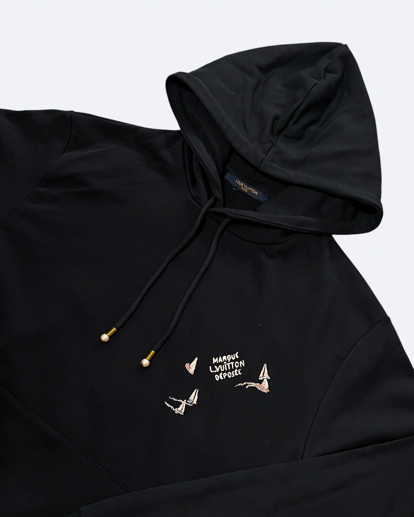 LVTN - Monogram Boats Embroidery Hoodie - Black