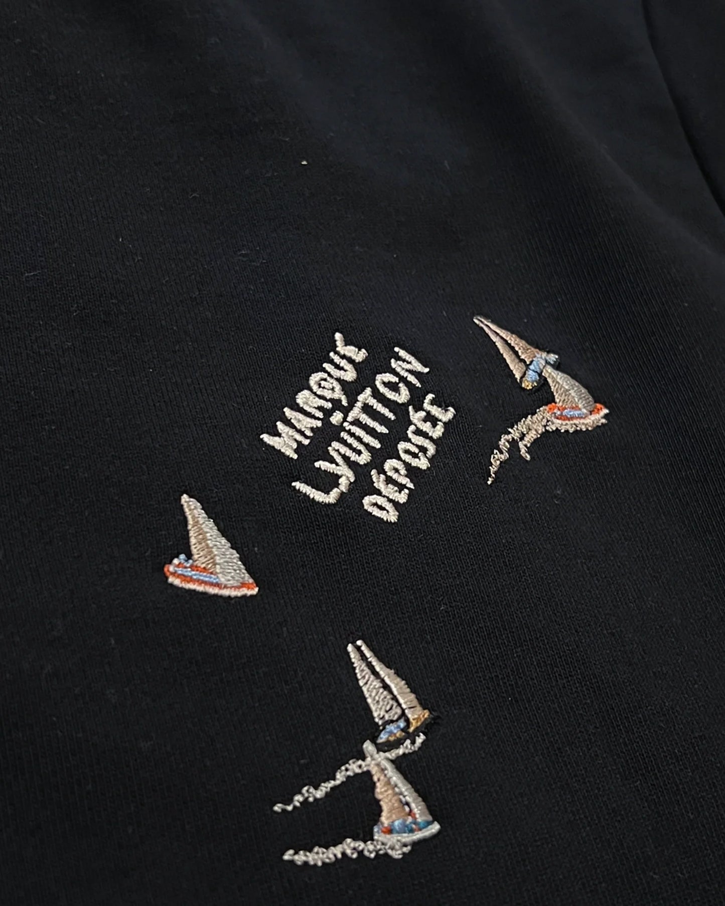 LVTN - Monogram Boats Embroidery Hoodie - Black