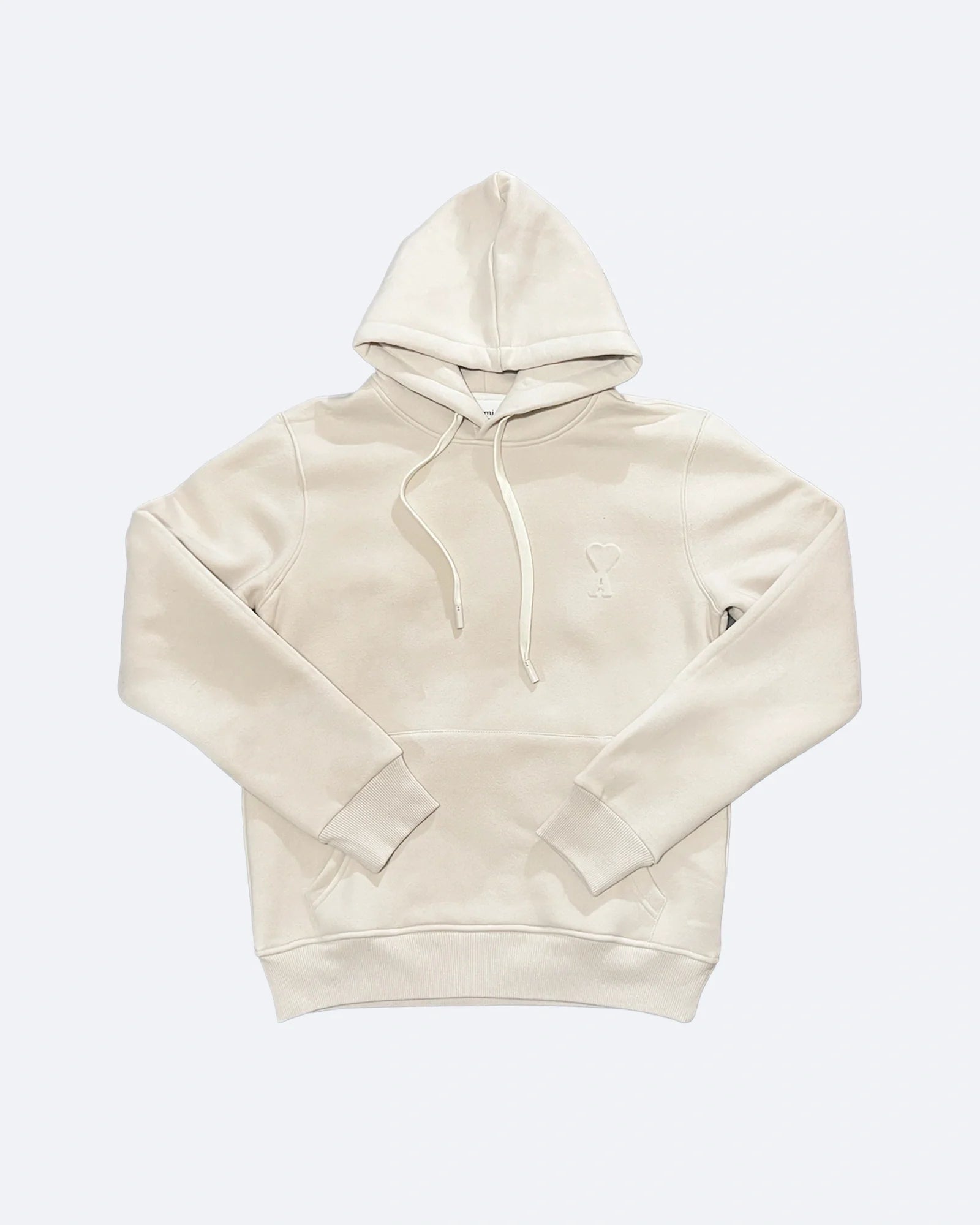 AMI - Logo Embossed Hoodie - Beige
