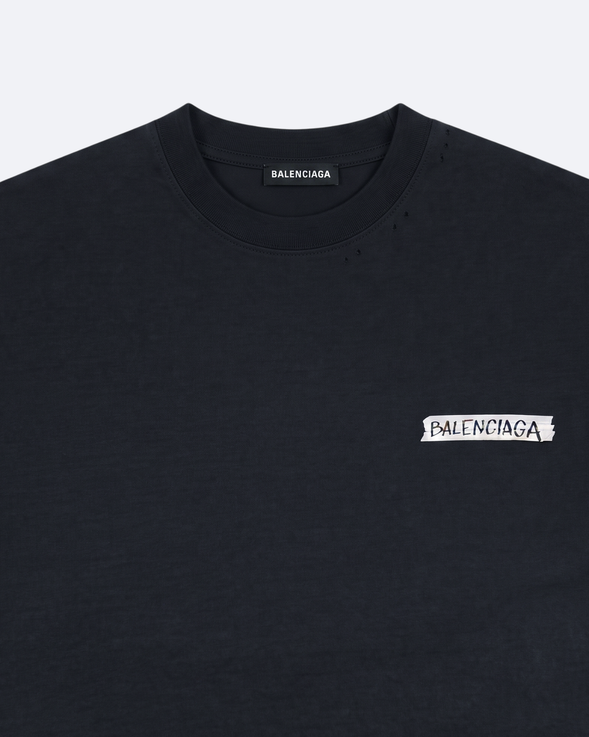 Balenciaga - Brush Tape Distressed T-Shirt - Dark Gray
