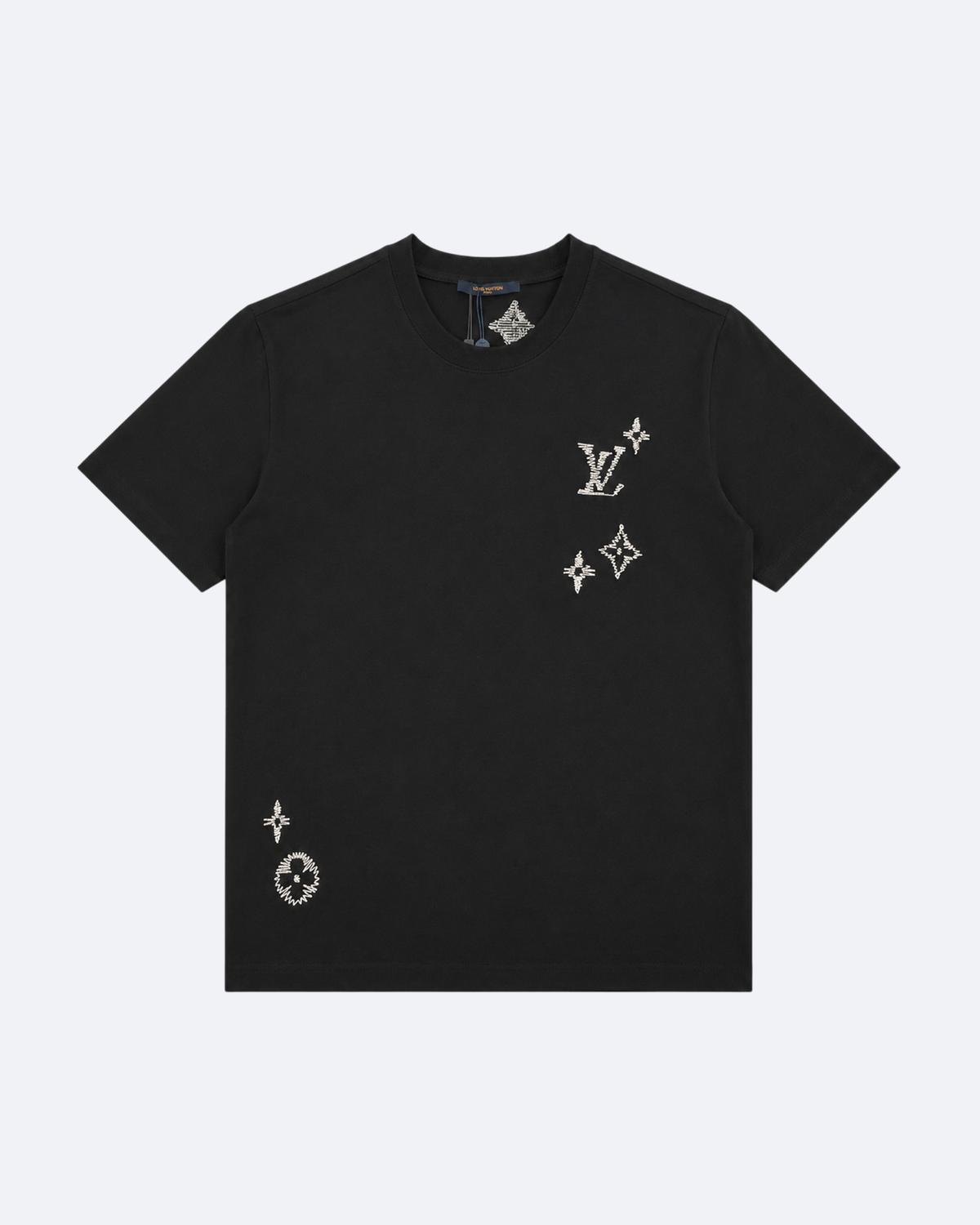 LVTN - Monogram Glitch Embroidery T-Shirt - Black