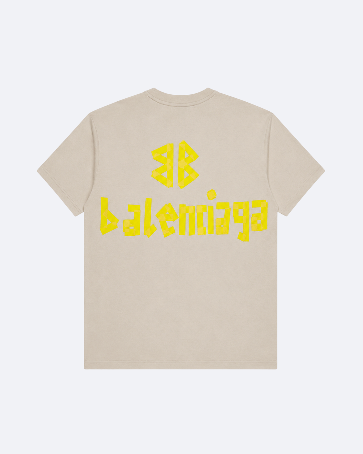 Balenciaga - Yellow Tape Logo T-Shirt - Beige
