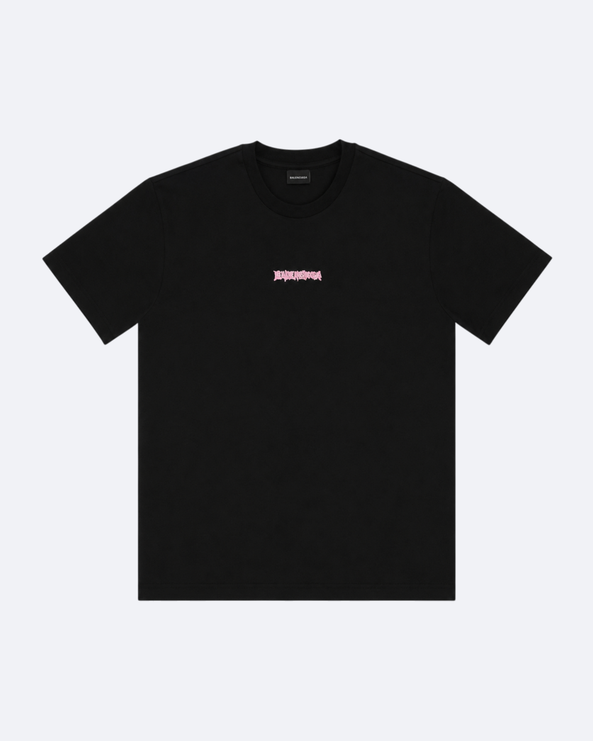 Balenciaga - Sticky Pink Logo Distressed T-Shirt - Black