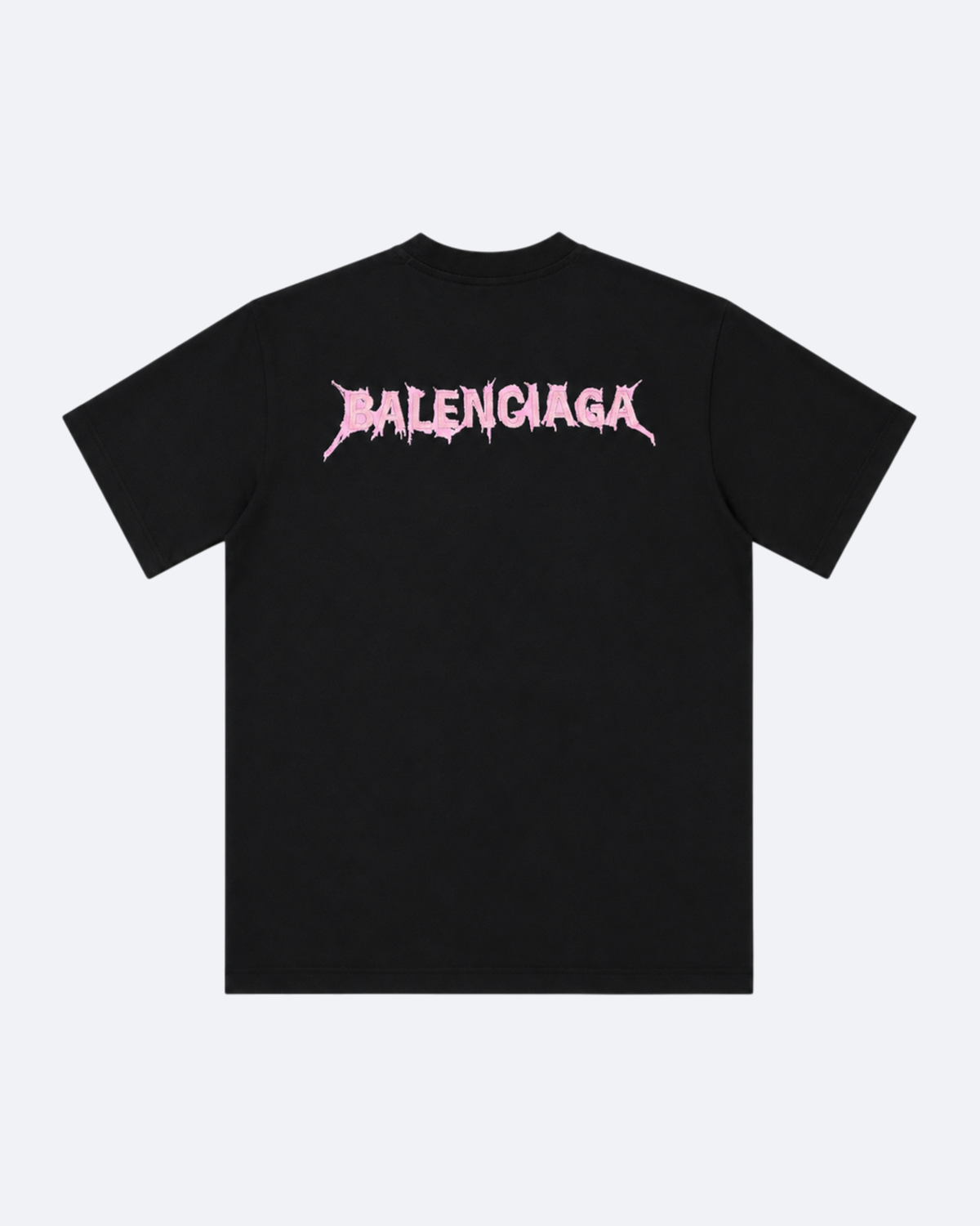 Balenciaga - Sticky Pink Logo Distressed T-Shirt - Black