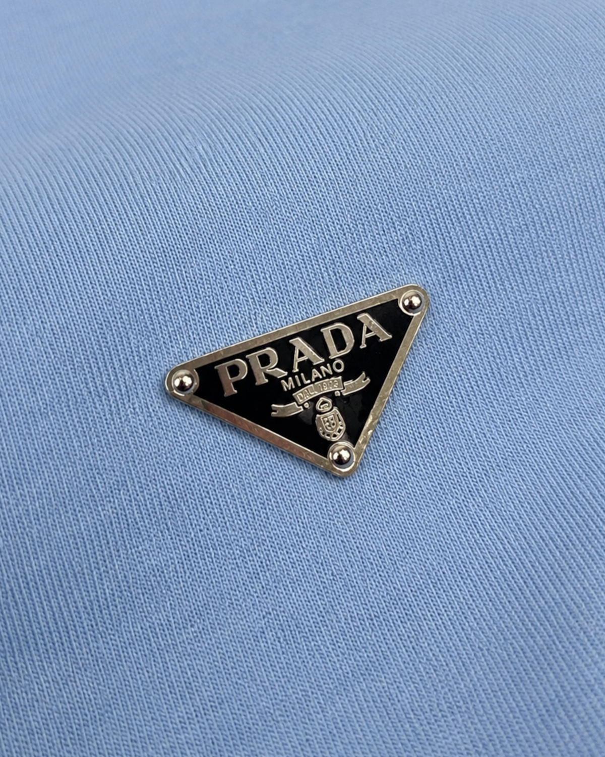 Prada - Triangle Logo T-Shirt - Light Blue