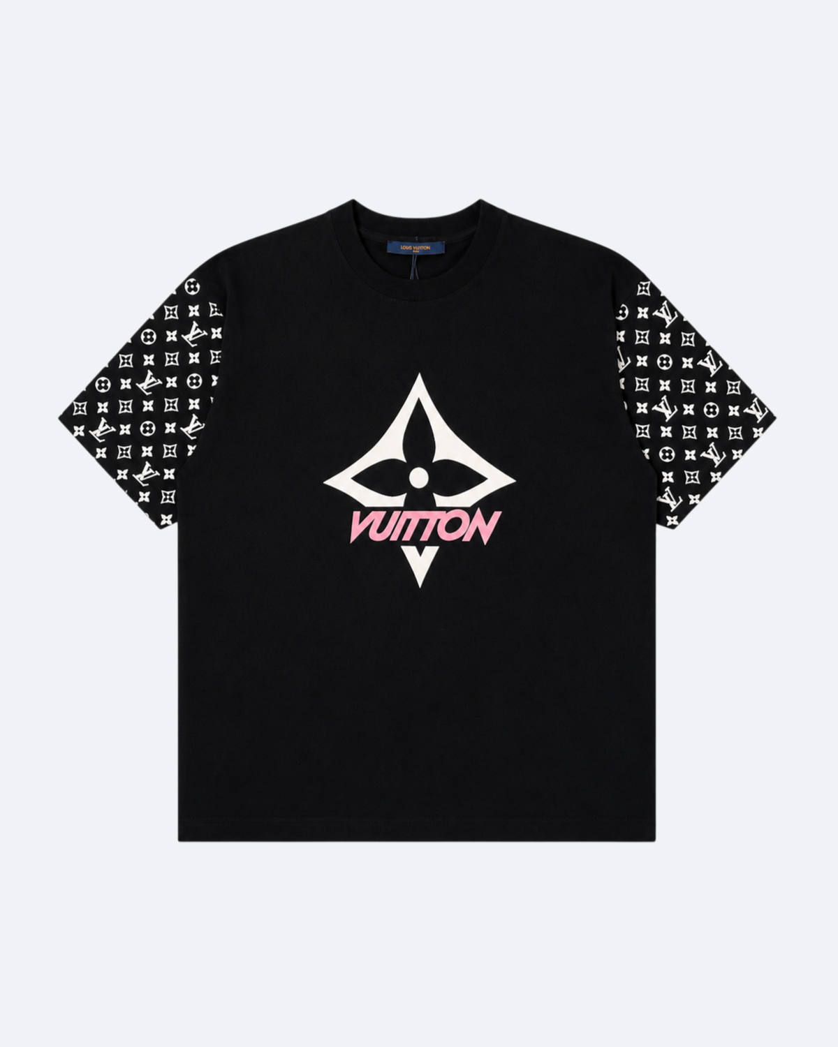 LVTN - Star Pattern Sleeve T-Shirt - Black