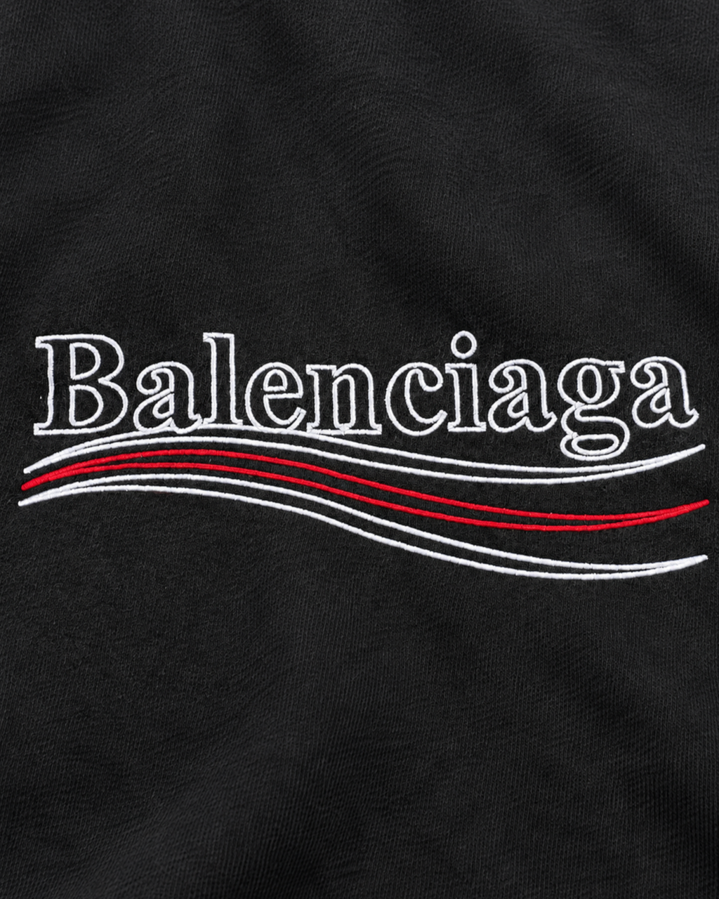 Balenciaga - Wave Logo Embroidery Distressed Hoodie - Dark Gray