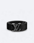 LVTN - LV Black Pattern Belt - Silver