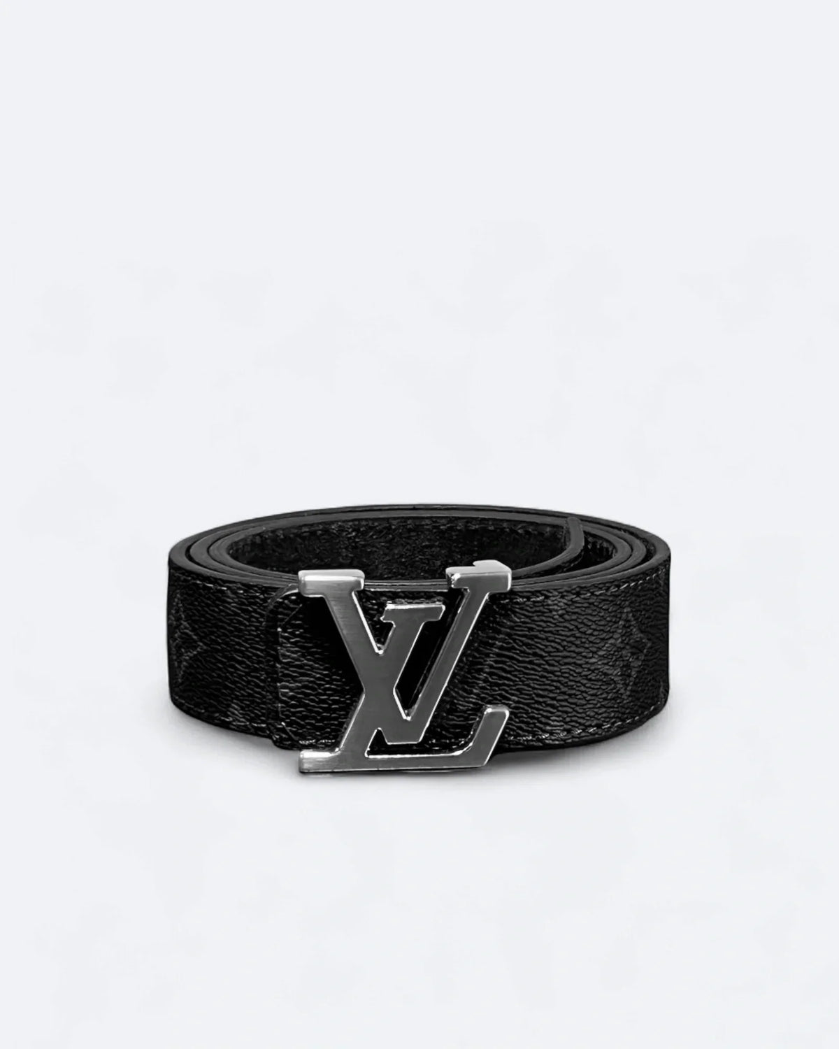 LVTN - LV Black Pattern Belt - Silver
