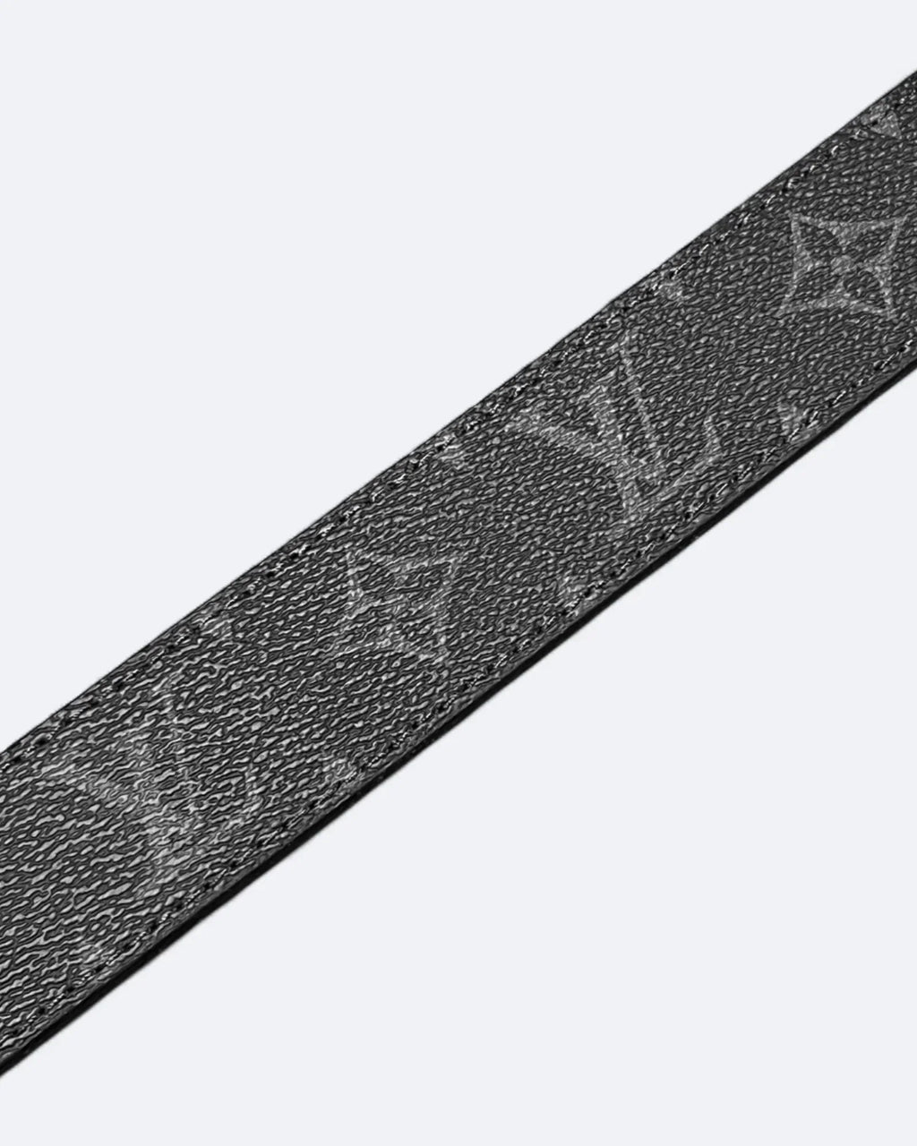 LVTN - LV Black Pattern Belt - Silver