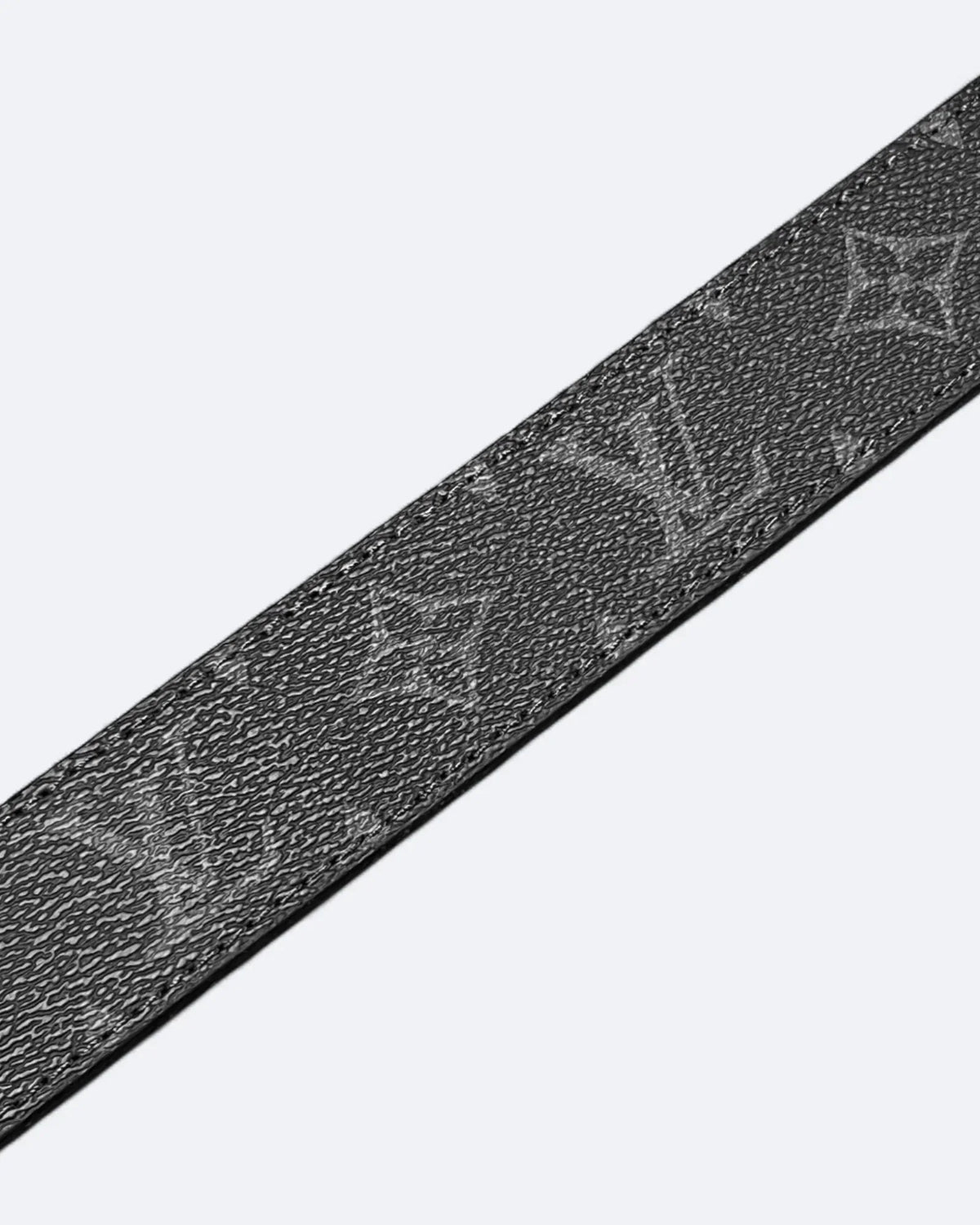 LVTN - LV Black Pattern Belt - Silver