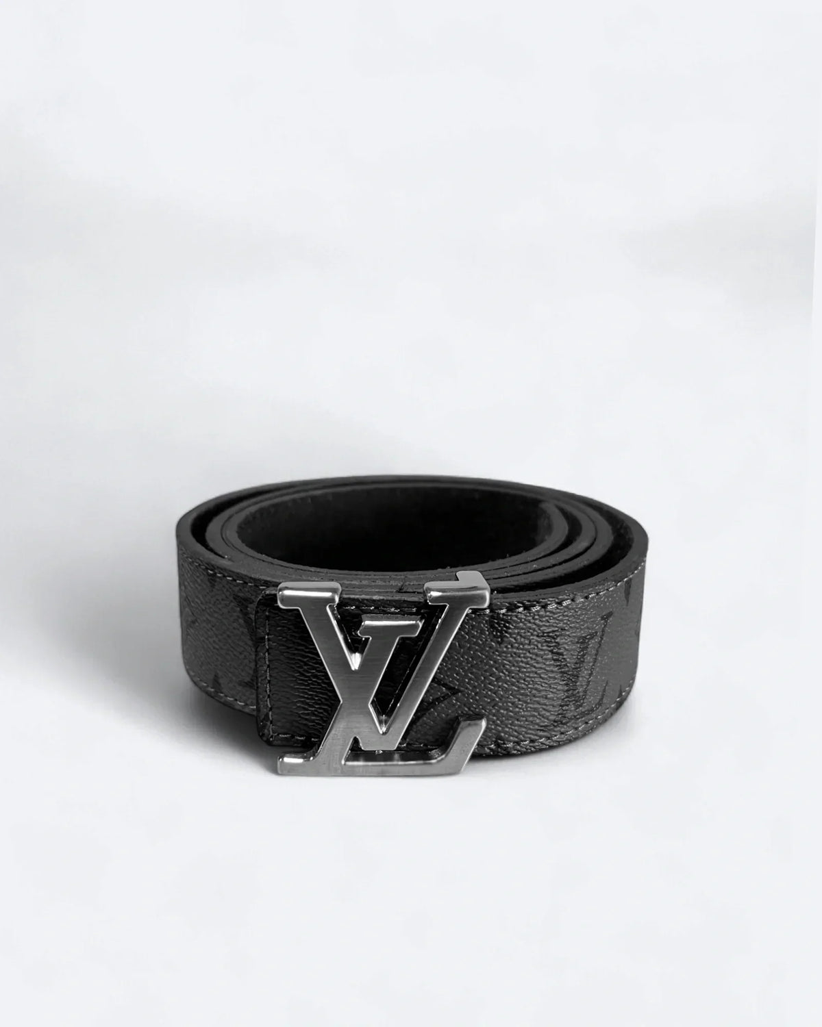 Louis Vuitton - LV Gray Pattern Belt - Silver