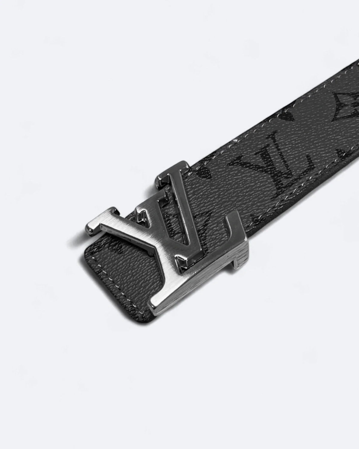 Louis Vuitton - LV Gray Pattern Belt - Silver