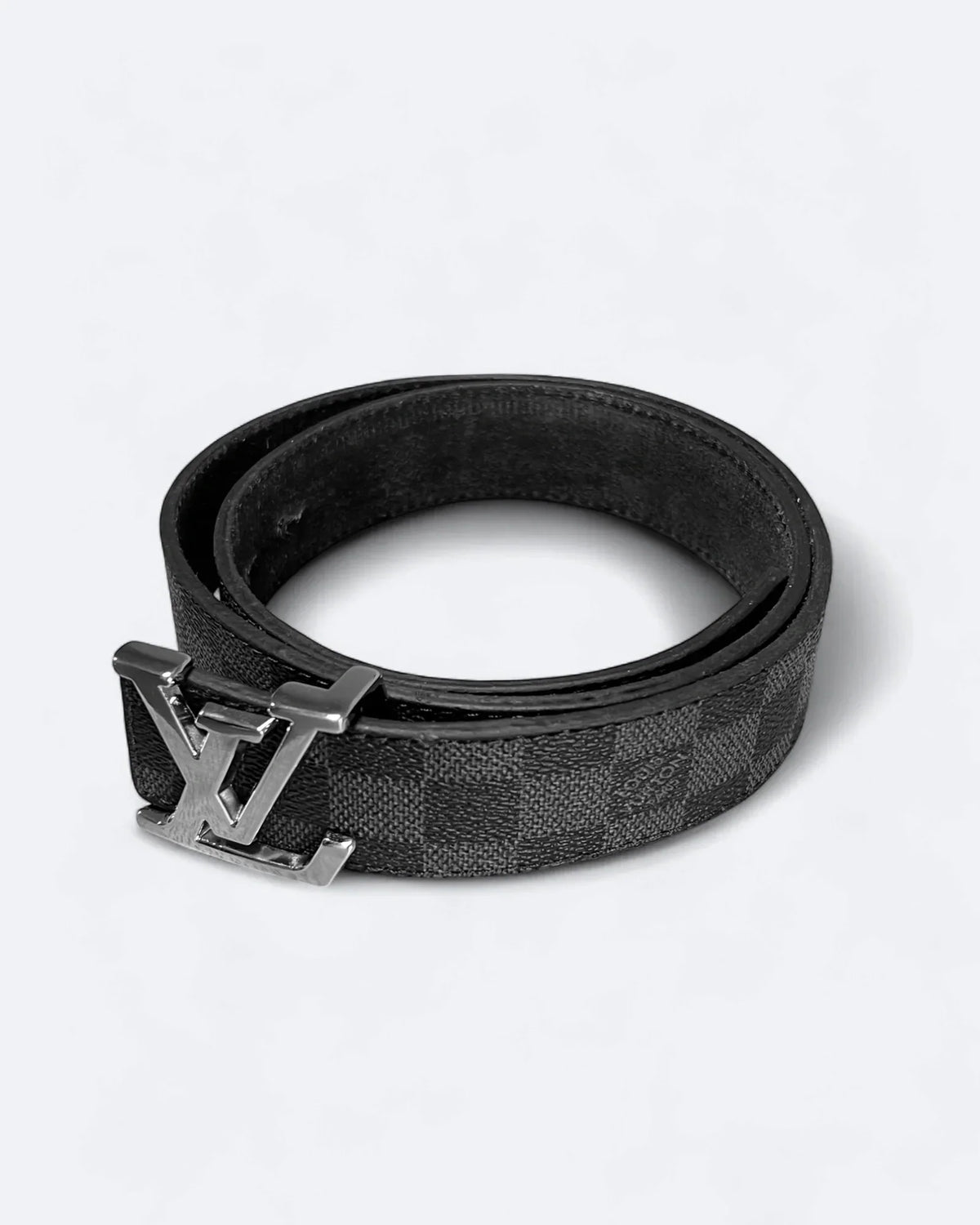 Louis Vuitton - Damier Black Pattern Belt - Silver