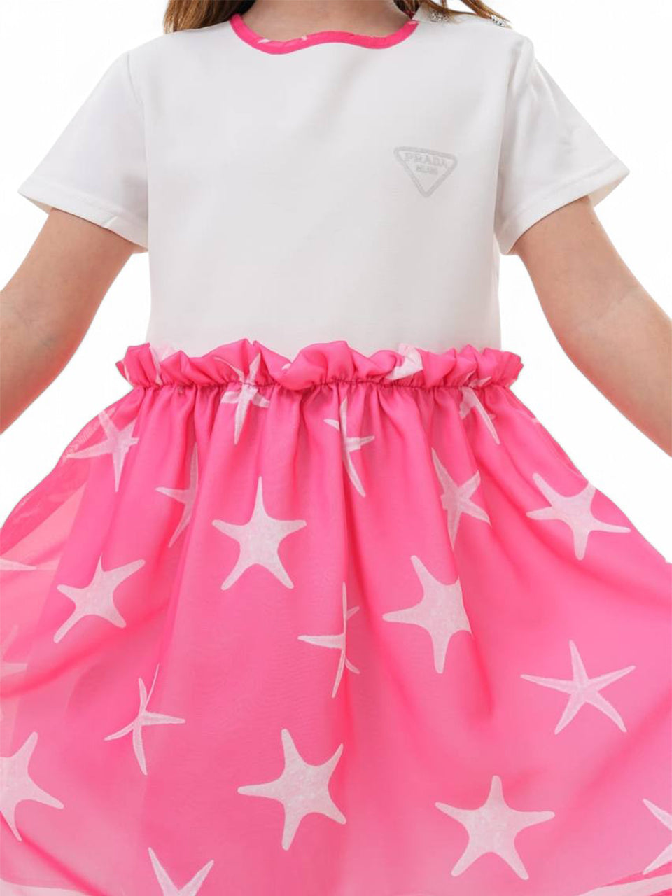 Prada - Dress For Girl - White/Pink